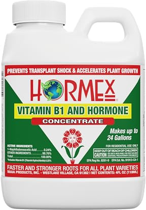 Hormex Vitamin B1 Rooting Hormonkoncentrat - Rothormon för hydroponik, aeroponik, etablerade växter, skärningar och mer, inomhus- och utomhusväxtstimuleringskoncentrat - (4 oz)