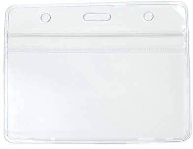 CKB LTD Horisontell klar ID-bricka kort plastficka plånbokshållare transparent vattentät landskap namnbricka säkerhetspass evenemangspåsar med grepptätning 10x8 cm-rymmer 9x6,8 cm (paket med 10)
