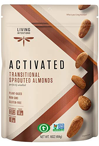 Living Intentions Sprouted Unsalted Almonds, 16 OZ