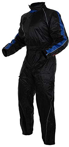 A-Pro Regenkombi Wasserdicht Motorrad Roller Regenhose Regenjacke Regenanzug Blau XL