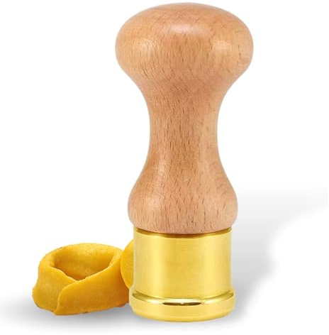 LA GONDOLA Stampo Pasta Tondo Liscio Diametro 38 mm Ottone e Legno Per Anolini e Cappelletti Made in Italy