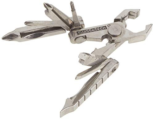 SWISS+TECH ST53100 Stainless Steel 19-in-1 Key Chain Multi Tool, Polished Finish (Single Pack)