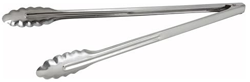 Winco Coiled Spring Medium Weight Stainless Steel Utility Tong, 16-Inch