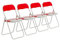 Harbour Housewares Padded Folding Chairs - Red - Pack of 4 - Easy Store Metal Frame Foldable Desk Chair for Office, Dining, Kitchen
