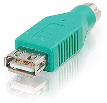 C2G Legrand USB to PS/2 Adapter, Green USB Adapter, Keyboard and Mouse Adapter, Adapter Cable, PC Adapter Connector, 1 Count, C2G 35700