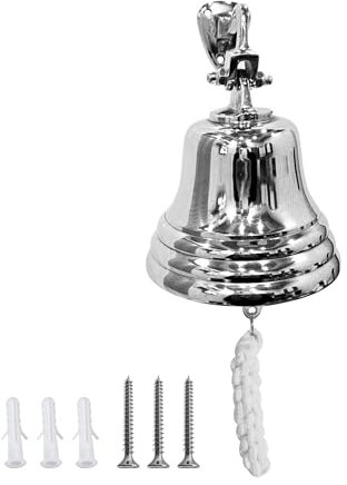 ARSUK Schiffsglocke 3 Zoll - Wandglocke aus Aluminium mit Seil - Laut & Klar - Vintage Glocke zum Aufhängen für Tür, Garten, Boot, Spielhaus oder Bar - Maritime Deko