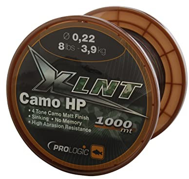 Prologic XLNT HP Camo 1000m - Karpfenschnur zum Karpfenangeln, Schnur zum Angeln auf Karpfen, Monofilschnur, Monoschnur, Durchmesser/Tragkraft:0.40mm / 24lbs / 11.0kg Tragkraft