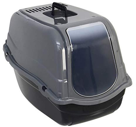 Dogi Click and Secure Pet Cat Litter Tray Toilet Box, Grey