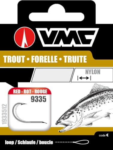 VMC Perfect Forelle rot gebundene Forellenhaken 120cm Vorfach, Gr??? e:6