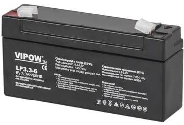 Vipow blybatteri industribatteri, underhållsfri 6 V 3,3 Ah (BAT0205)