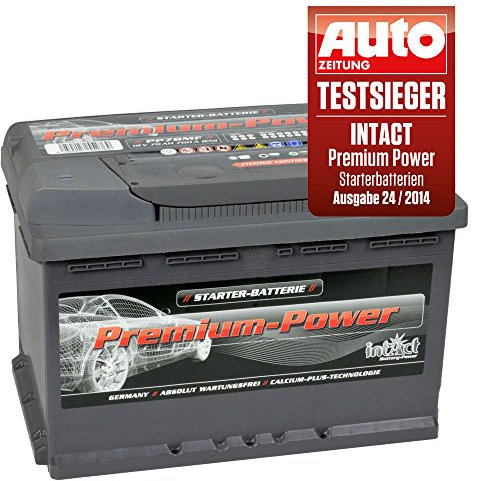 intAct Premium Starterbatterie 12V 78Ah 760A - Autobatterie mit 30% mehr Startleistung und Schnellladetechnik - auslaufsicher und wartungsfrei - Maße (LxBxH): 278x175x190mm, Pluspol rechts