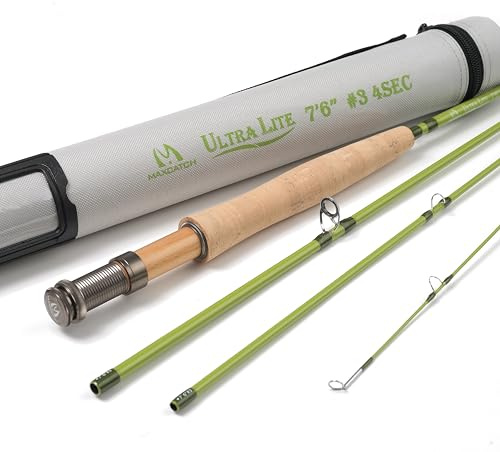 Maxcatch Ultra-Lite - Caña de pescar para pesca de trucha, 1/2/3 de peso y juego combinado disponible (3 pesos, 7 pies, 4 piezas)