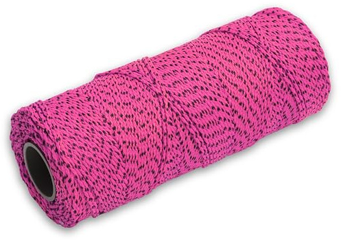 MARSHALLTOWN Mason's Line, Bonded Nylon, 152 m, Pink and Black, USA | Sets Level Courses for Brick and Block, Bonded Braided Nylon, No 18 Line, 152 m, Pink and Black, ML615