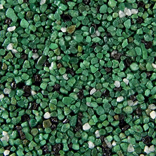 Terralith Buntsteinputz 15kg in grün-schwarz-weiß, Sockelputz für Innen und Außen mit Reinacrylat Bindemittel aus Naturstein, 1-2mm Körnung (BSP35)