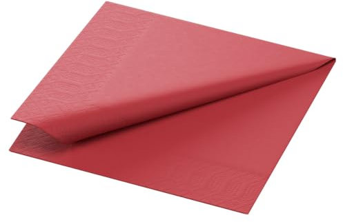 Duni 20 Papierservietten, 3-lagig, Cocktail-Servietten, uni, Bordeaux, 24 x 24 cm, 250 Stück