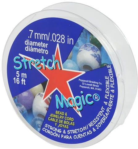 Stretch Magic Elastic Beading Cord – Clear Color, 0.7mm in Diameter, 5-Meter (16.4 ft) - Easy to Knot, Strong & Stretchy String for Making Beaded Jewelry