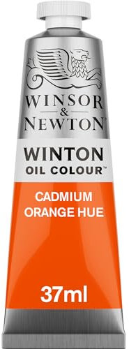 Winsor & Newton 1414090 Winton, feine hochwertige Ölfarbe - 37ml Tube mit gleichmäßiger Konsistenz, Lichtbeständig, hohe Deckkraft, Reich an Farbpigmenten - Kadmium orange Farbton