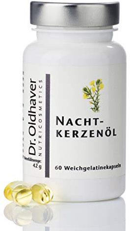 Dr. Oldhaver Nachtkerzenöl, 500mg (60 Kapseln) – Hoher Gehalt an Gamma-Linolen-Säure, Für eine Schöne, Weiche & Glatte Haut, Premium Qualität