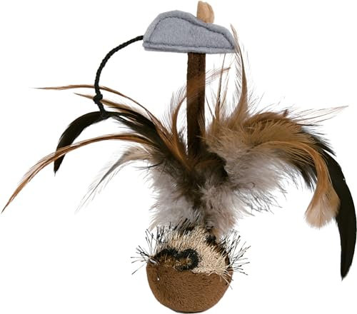 Trixie 45730 Steh-auf-Federball mit Maus, Plüsch, 15 cm