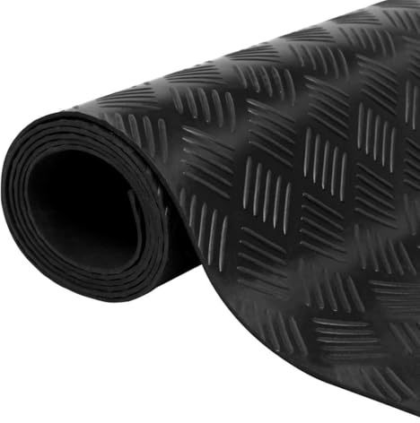 Tapis en caoutchouc antidérapant 2 x 1 m modèle strié