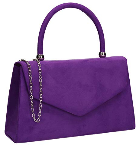 SwankySwans Women's Kendall Suede Envelope Party Prom Clutch Bag Clutch