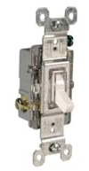 Legrand 15 Amp Single Pole Lighted Toggle Light Switch, White 1 Pack