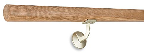Sbarra frassino, Ø 42 mm, 1950 mm lunghezza + 2 supporto Alpacca …