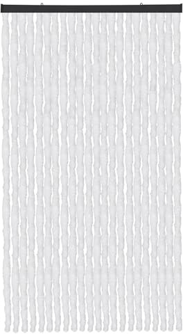 Arsvita Flauschvorhang Türvorhang (100x220 cm) in Weiß als Insektenschutz für Balkon, Terrasse oder Wohnmobil, Wohnwagen, Pavillon