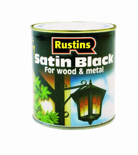 RUSTINS Quick Drying Satin Black Paint 1L – Effortless Application for a Smooth, Professional Finish – Perfect for DIYers Seeking Fast Results, Elegance, and Durability on Interior & Exterior Surfaces