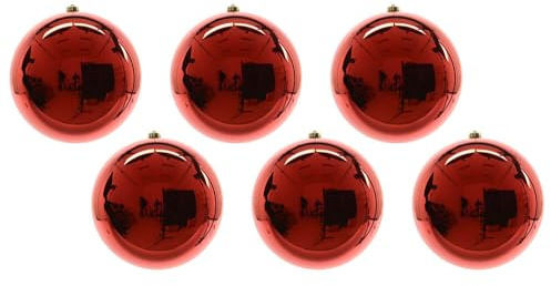 Große Christbaumkugeln Rot Glanz 6 Stück Weihnachtsbaumkugeln 14cm