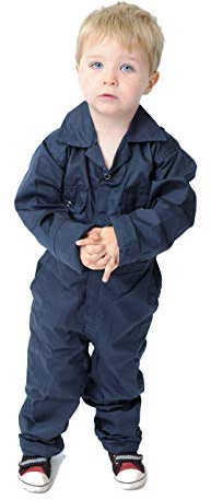 Polycotton Unisex-Children Boilersuit Overalls Coverall, Size 34, Navy Blue