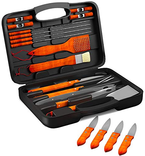 Home-Complete BBQ Grill Tools Set Collection - Barbecue Accessories with Case