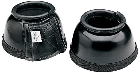 Toklat Heavy Rubber Bell Boots, Horse Hoof Protective Gear | Black, Medium