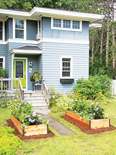 Gardener's Supply Company Raised Garden Bed | Outdoor Planter Box w/Extra Deep Height for Rooted Plants, Herbs Flowerbed & Vegetable Garden Cedar Wooden Box | 3' W x 3' L x 14 H