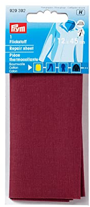 Prym 929392 Flickstoff CO (bügeln) 12 x 45 cm dunkelrot