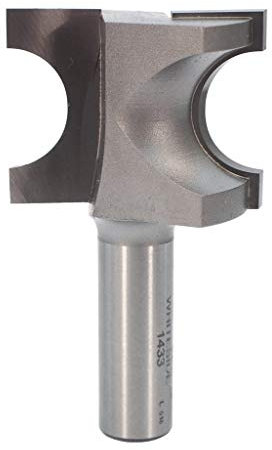 Whiteside 1433 Half Round (Bull Nose) Router Bit: 3/4 Inch Opening of Cutter, 3/8 Inch Radius, 1-1/4 Inch Cutting Length, 1/2 Inch Shank, 1-5/8 Inch Large Diameter