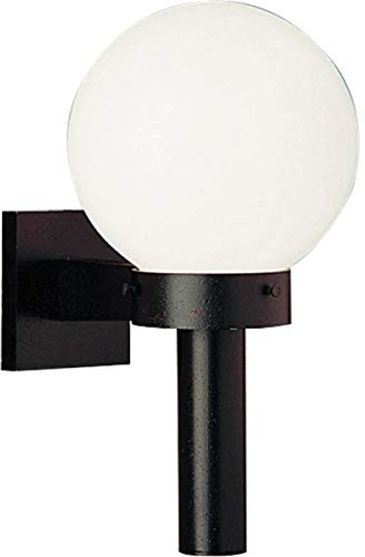 Progress Lighting Acrylic Globe 1-Light Shatter-Resistant Acrylic Shade Modern Outdoor Wall Lantern Light, Outdoor, P5626-60, Matte Black