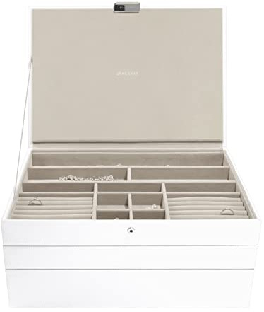 Stackers Schmuckschatulle, 3 Stück, Weiß und Chrom