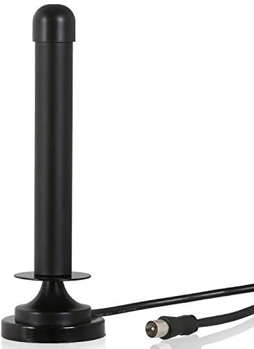 Wicked Chili DVBT2 HD/DVBT Digitale Fernseh/Radio Antenne für TV/PC - Passive Zimmerantenne mit Magnetfuß und hoher Empfangsleistung (Verstärkung: 6dBi / Kabellänge: 300 cm) schwarz