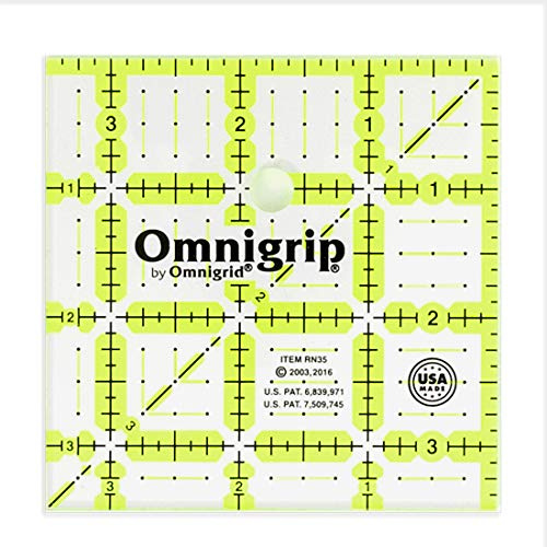 Omnigrid Dritz Ruler, Green, 3.5 x 3.5 | Cuts 3-1/2 Fabric, Sewing and Quilting Supplies