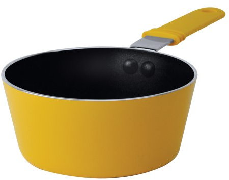 Ecolution Mini Saucepan, 0.3-Quart, Yellow, Non-Stick, Silicone Handles, No Lid