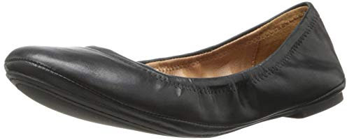 Lucky Brand Women's Emmie Ballet Flat, Black Leather, 7.5 UK