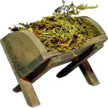 Unbekannt Miniatur Modell Zubehör Futterkrippe mit Moos Länge 6cm