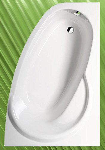 Raumsparwanne NAOS 149x100cm Rechts + Ablaufgarnitur + Wannenfüße