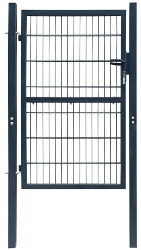 vidaXL Cancello Cancelletto Giardino 2D (Singolo) Grigio Antracite 106x230 cm