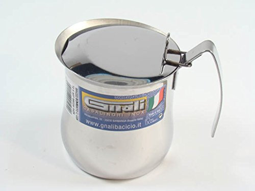 Bollilatte Bombato Con Coperchio In Acciaio Inossidabile 18/10 Di Altissima Qualità.