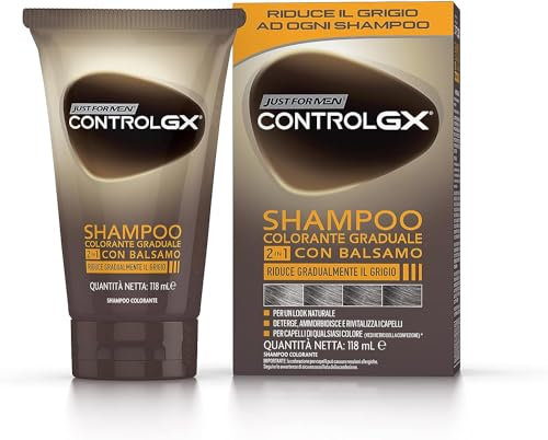 Just for men Control GX, Grey Reducing 2-in-1 Shampoo & Conditioner for Grey Hair All Shades, 147 ml