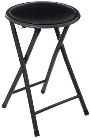5 five simply smart Tabouret Atmosphera Pliable Noir 30 x 30 x 45 cm