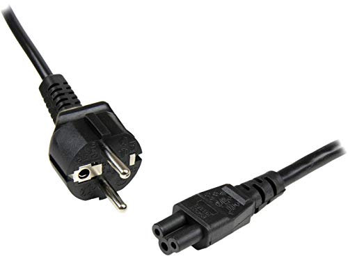 StarTech.com Cavo di Alimentazione per Notebook da 1 m; Cavo Elettrico Schuko EU a C5, 2.5A-250V, 18AWG; Cavo Alimentazione AC di Ricambio per Alimentatori per la Ricarica di Laptop (PXTNB3SEU1M)