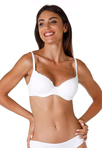 LOVABLE Balconette con Ferretto E Coppe Leggermente Imbottite Sensual Touch Bikini, No aplicable, Color Blanco, 36 / 4B para Mujer